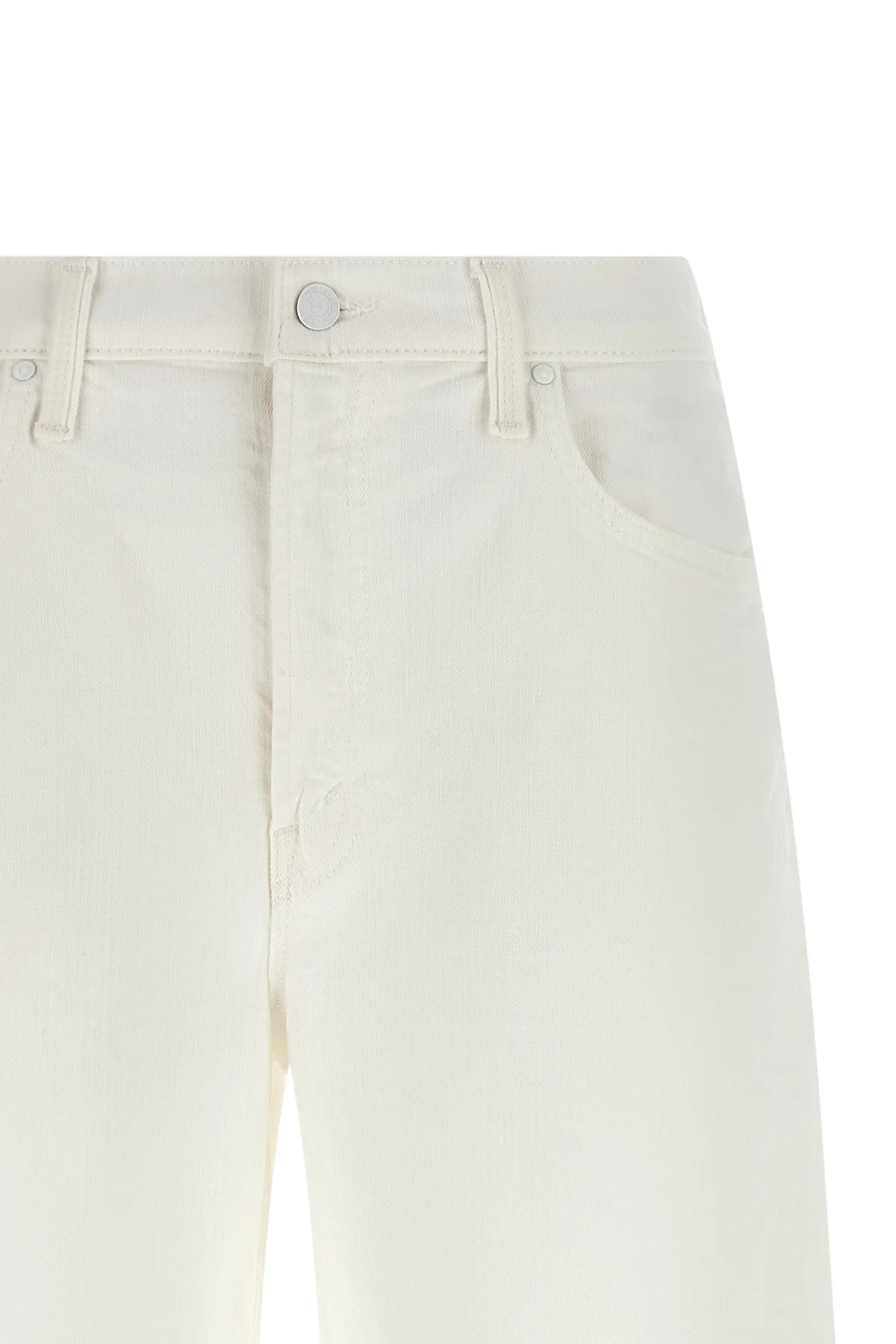 the whole lot zip twist fray denim bermuda shorts in semi-rigid totally innoc