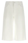the whole lot zip twist fray denim bermuda shorts in semi-rigid totally innoc