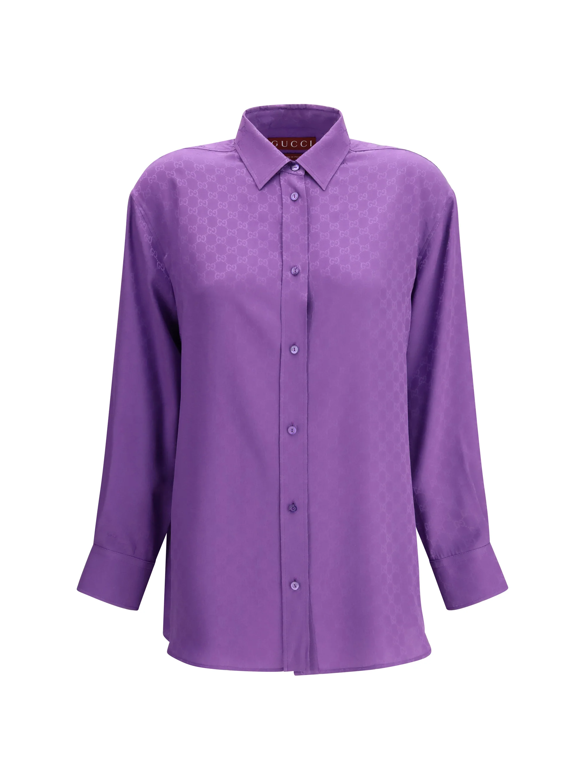 GUCCI 38 gg supreme print silk shirt 