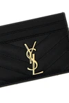 saint laurent grainy matelassé leather card holder