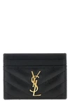 saint laurent grainy matelassé leather card holder