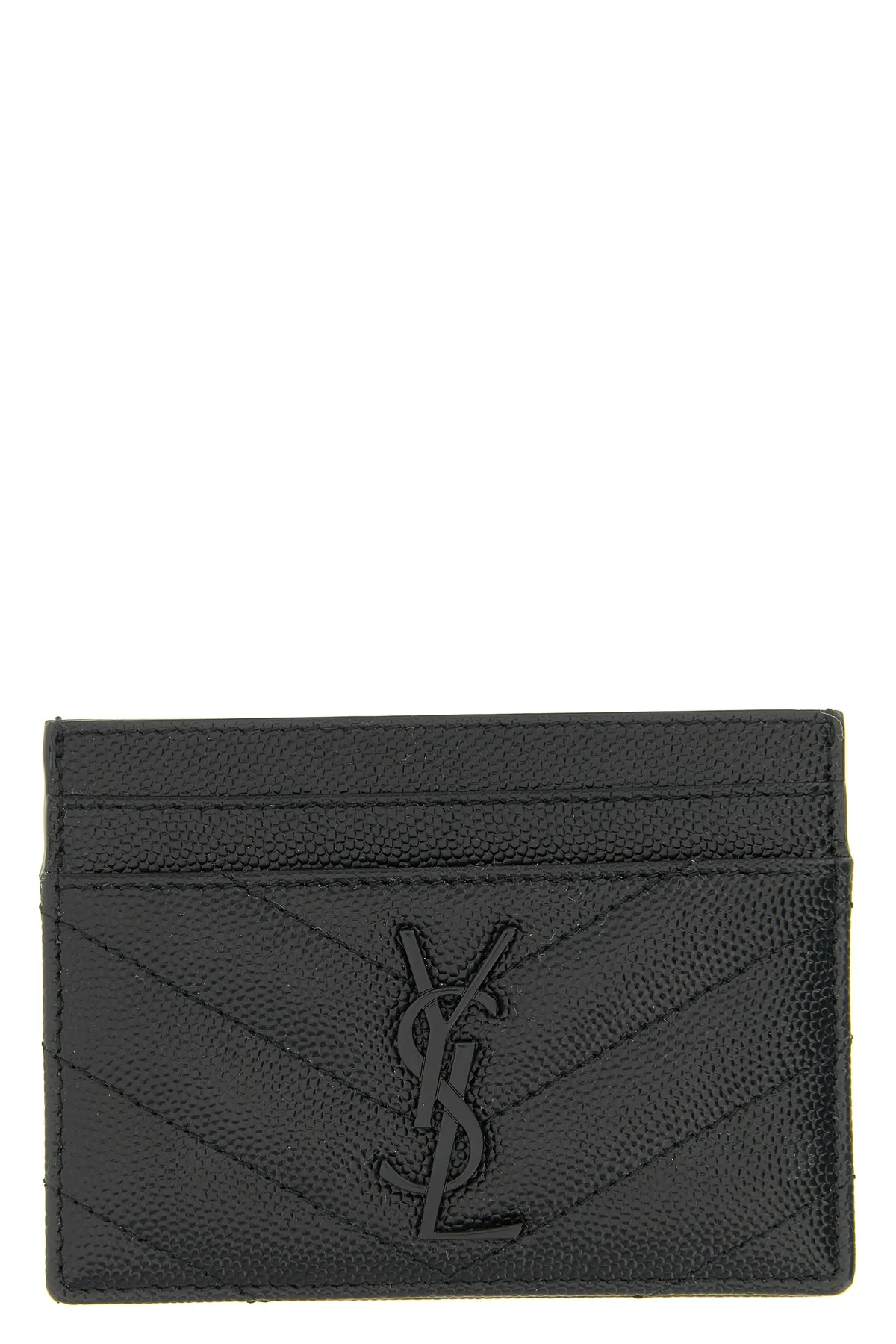 SAINT LAURENT OS matelassé leather card holder
