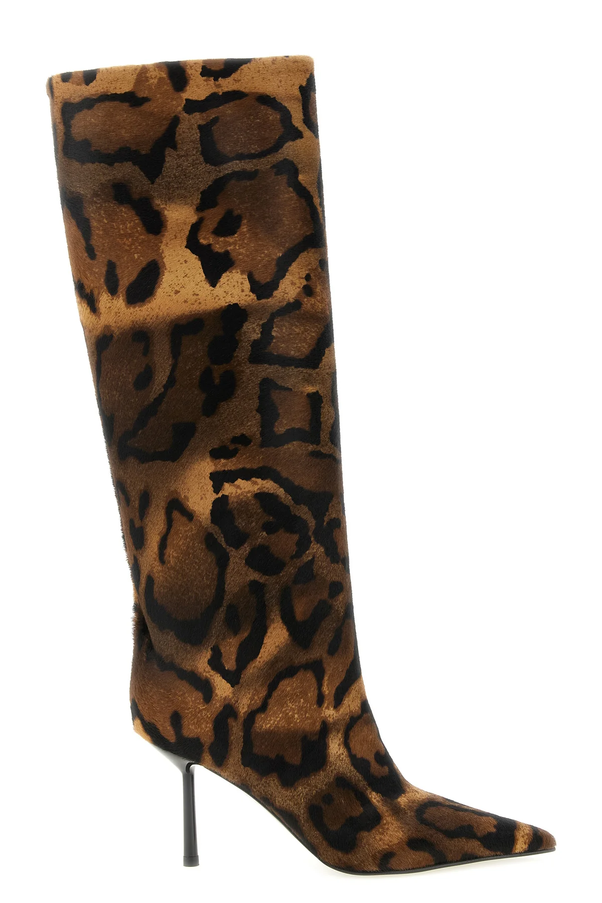 the le silla bella high boot in fine pony-effect calf leather catches the eye