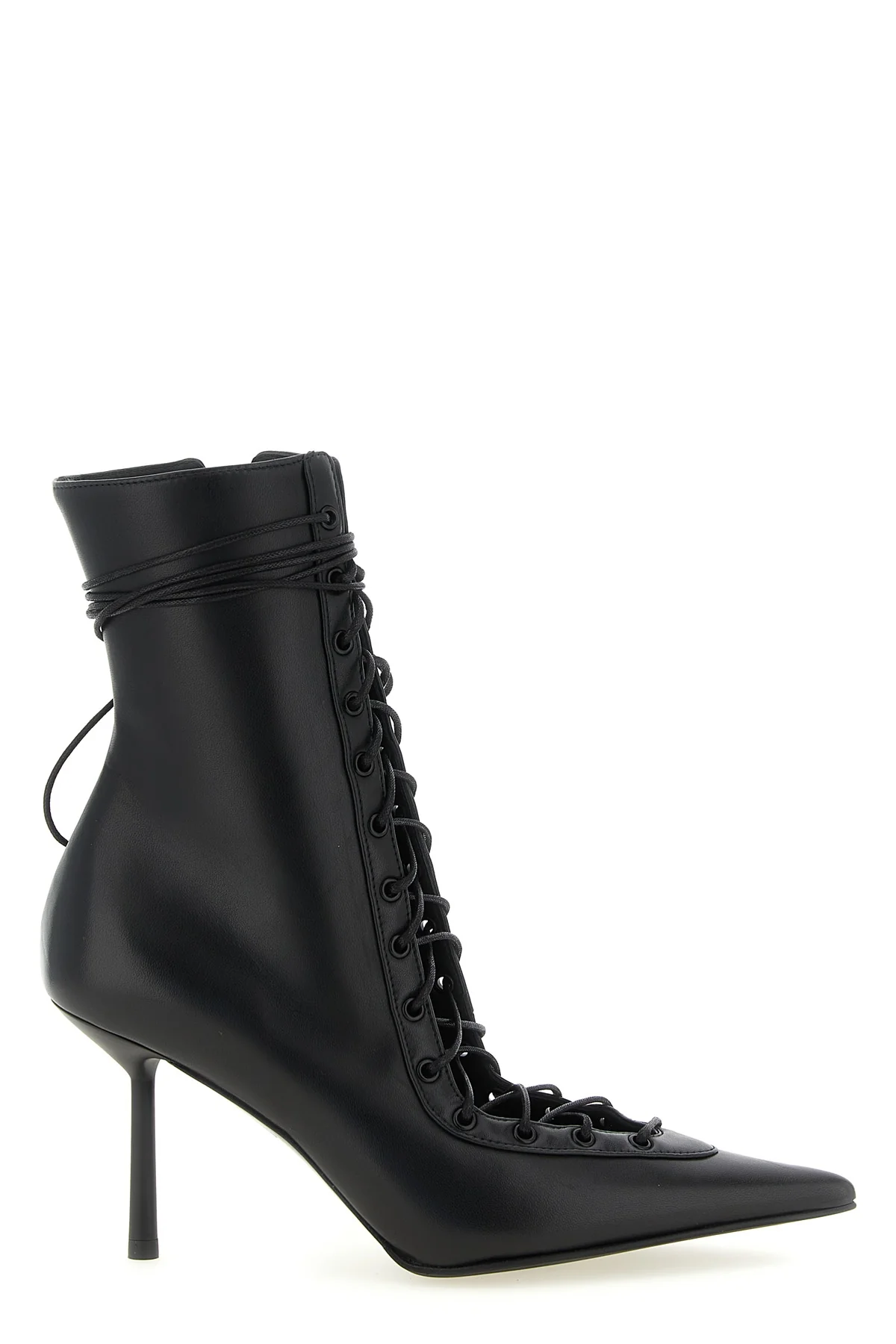 LE SILLA 37 le silla colette ankle boots in soft black lambskin defines a tapered and rigoro