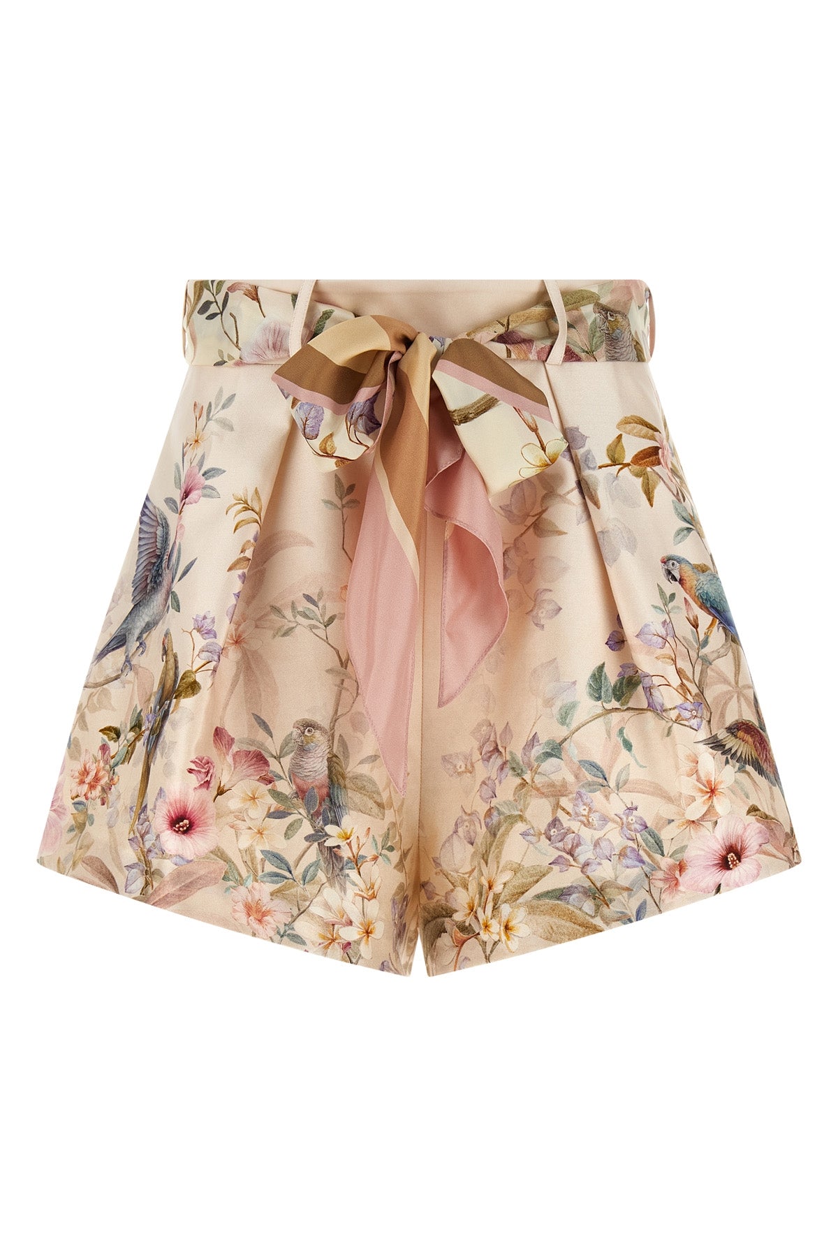ZIMMERMANN 0.0 rebellion aviary-print cotton and silk blend shorts