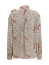 crepe de chine bow-neck shirt