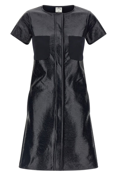 the short dress courrèges 2-pocket vinyl redefines the aesthetic codes of the