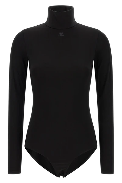the jersey mockneck courrèges bodysuit redefines the codes of the female silho