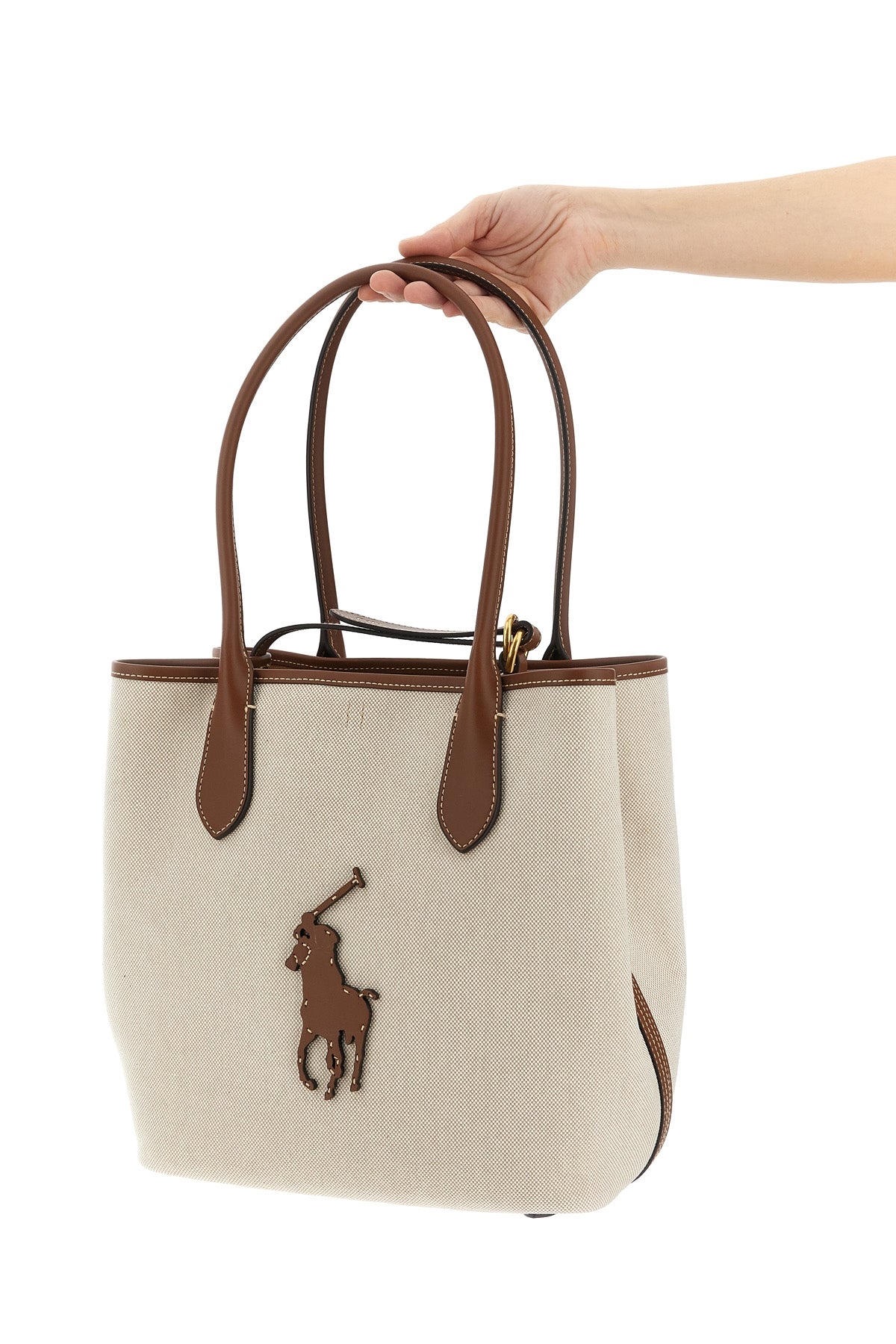 POLO RALPH LAUREN OS medium shopping bag in cotton canvas canvas
