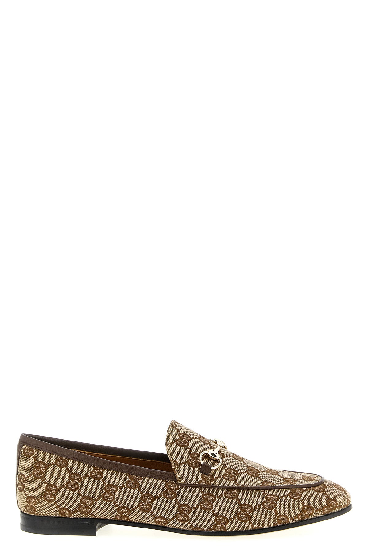 GUCCI 36 jordaan loafers in original gg fabric