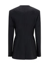 cut-out double-breasted blazer