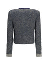 quilted sequin cardigan with decorative buttons