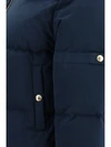 waxed technical puffer jacket with hood