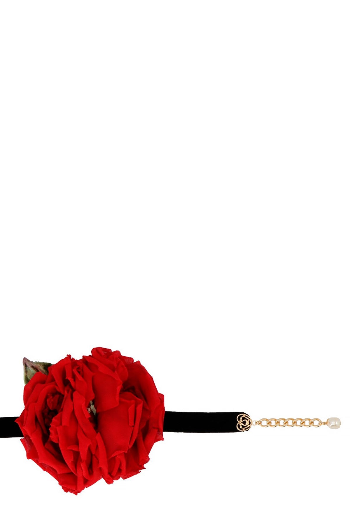 dolce & gabbana rose appliqué fabric choker