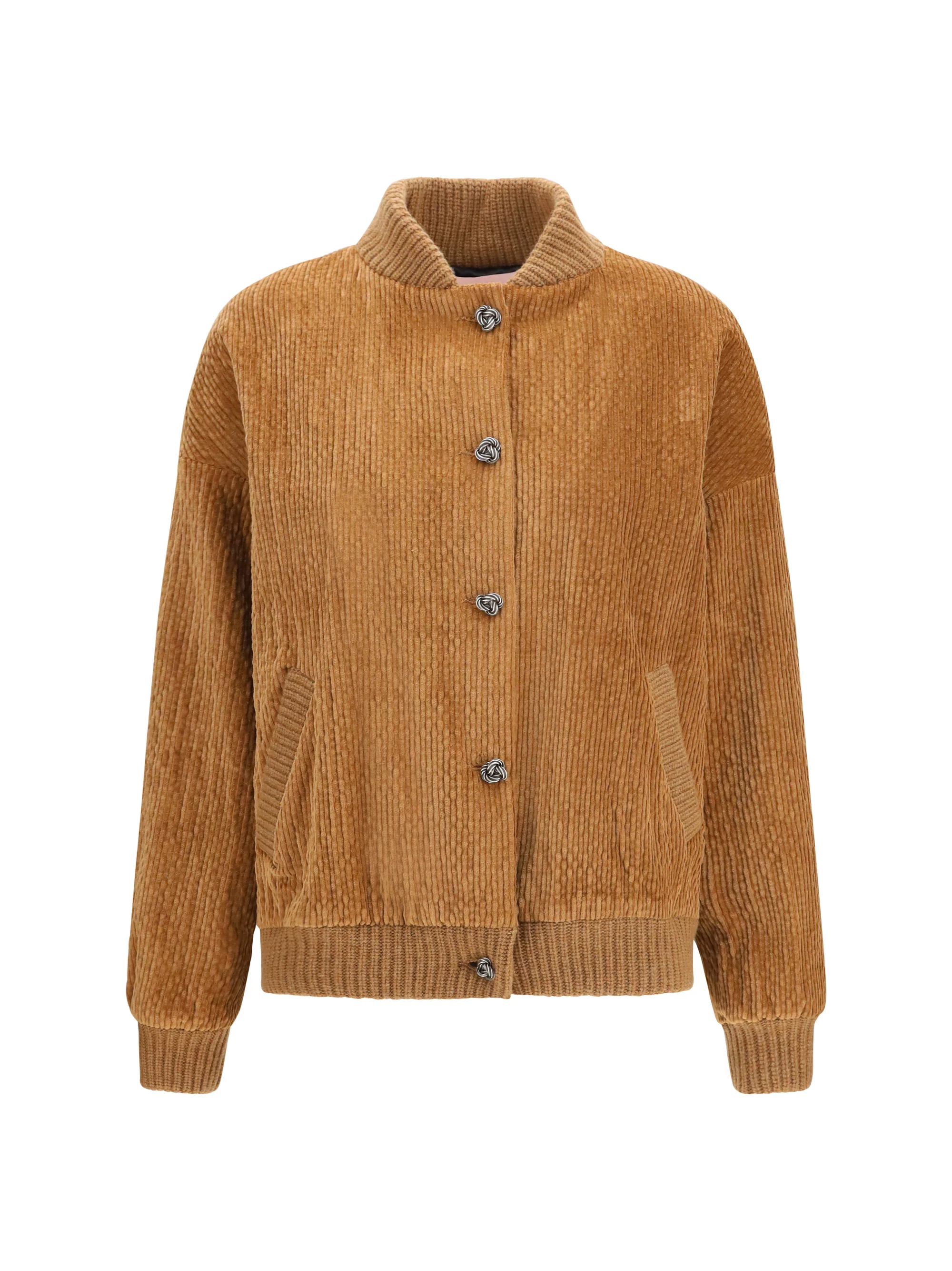KRISTINA TI 40 corduroy jacket with embellished button closure