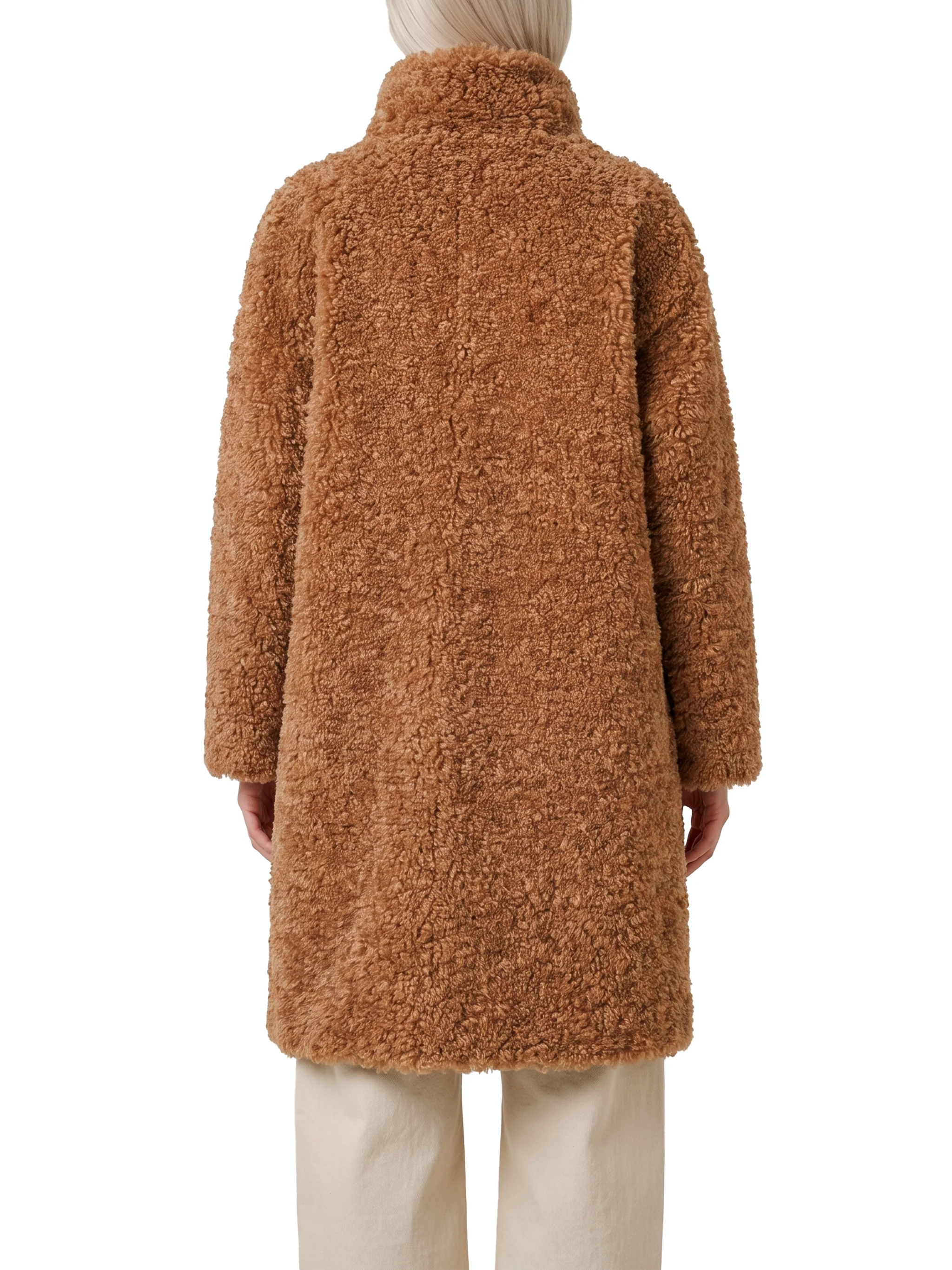 curly faux fur coat