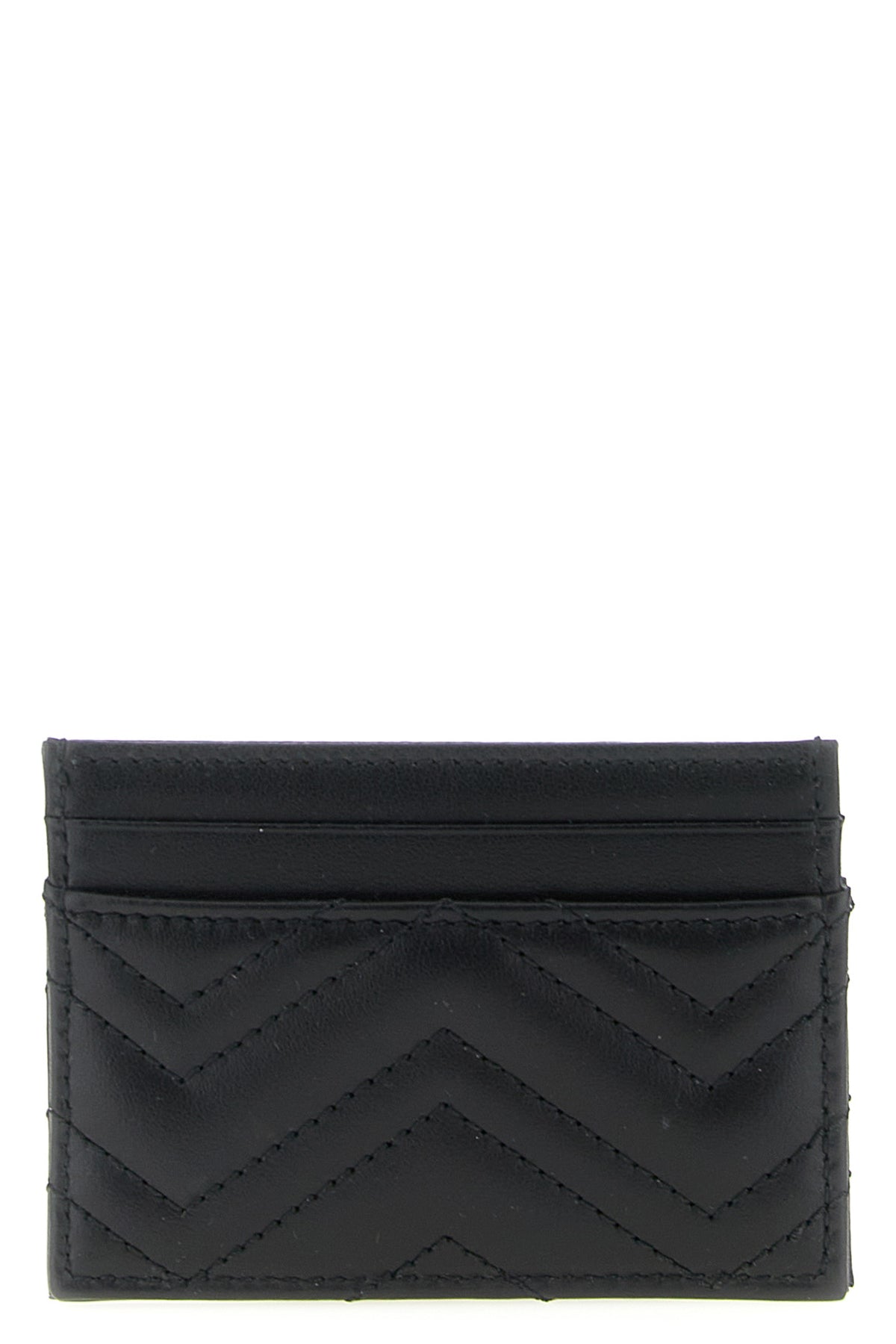 GUCCI OS gg marmont card holder in chevron matelassé leather