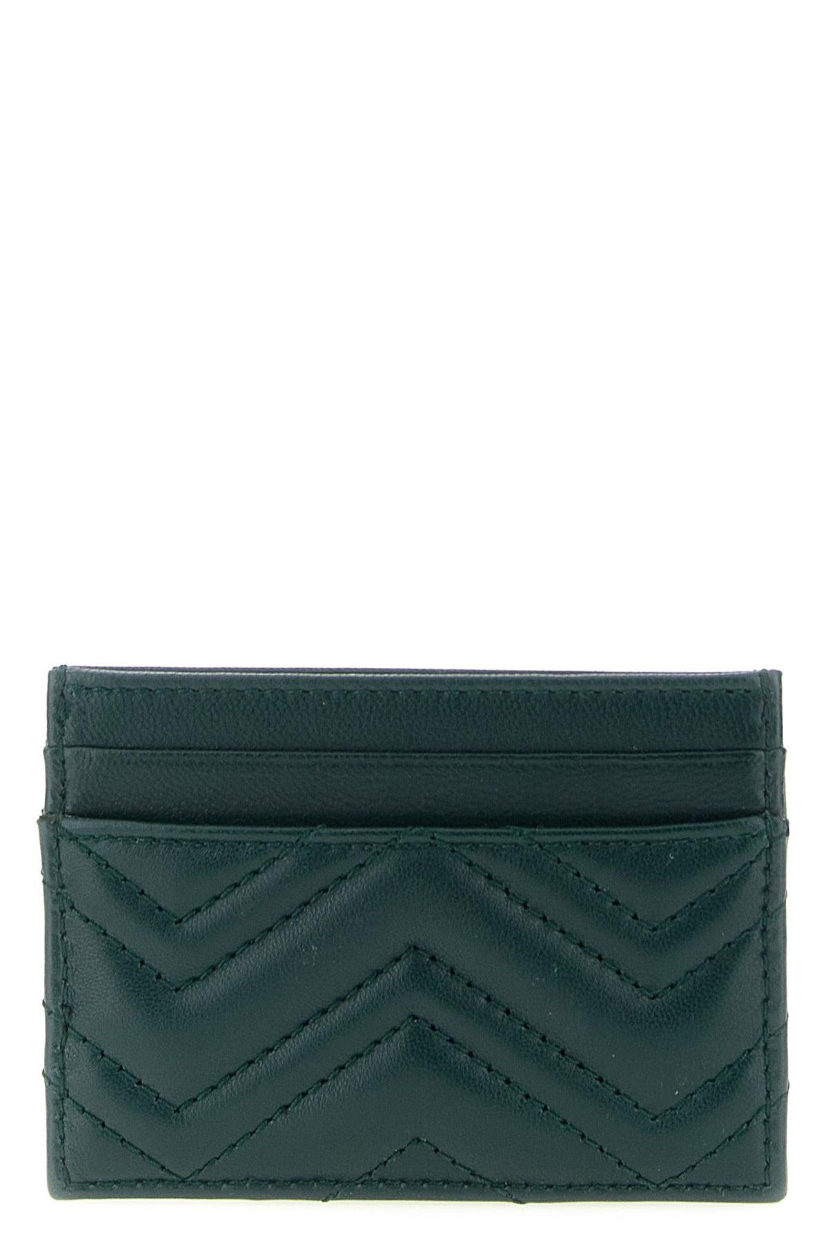 GUCCI OS gg marmont card holder in chevron matelassé leather