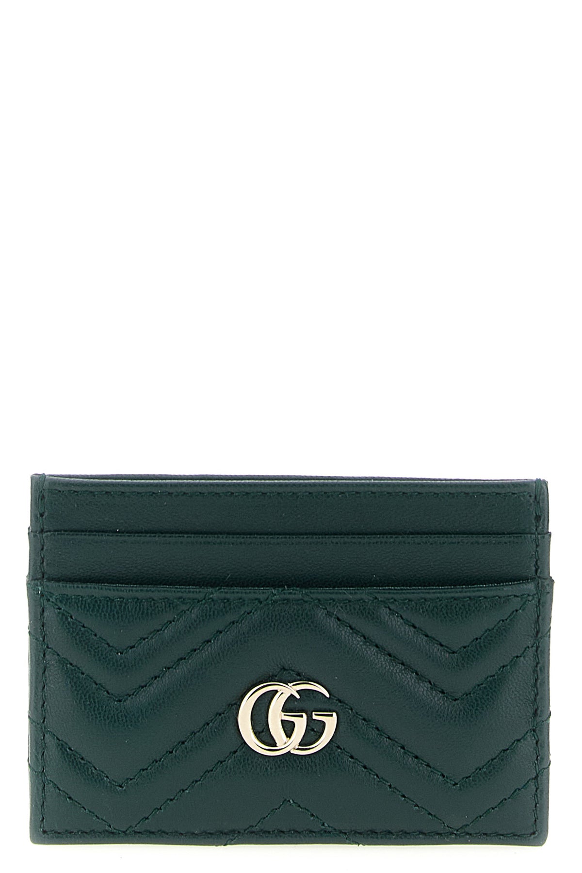 GUCCI OS gg marmont card holder in chevron matelassé leather