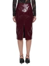 purple faux leather skirt