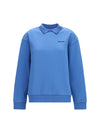 crewneck sweatshirt with embroidered logo and collar