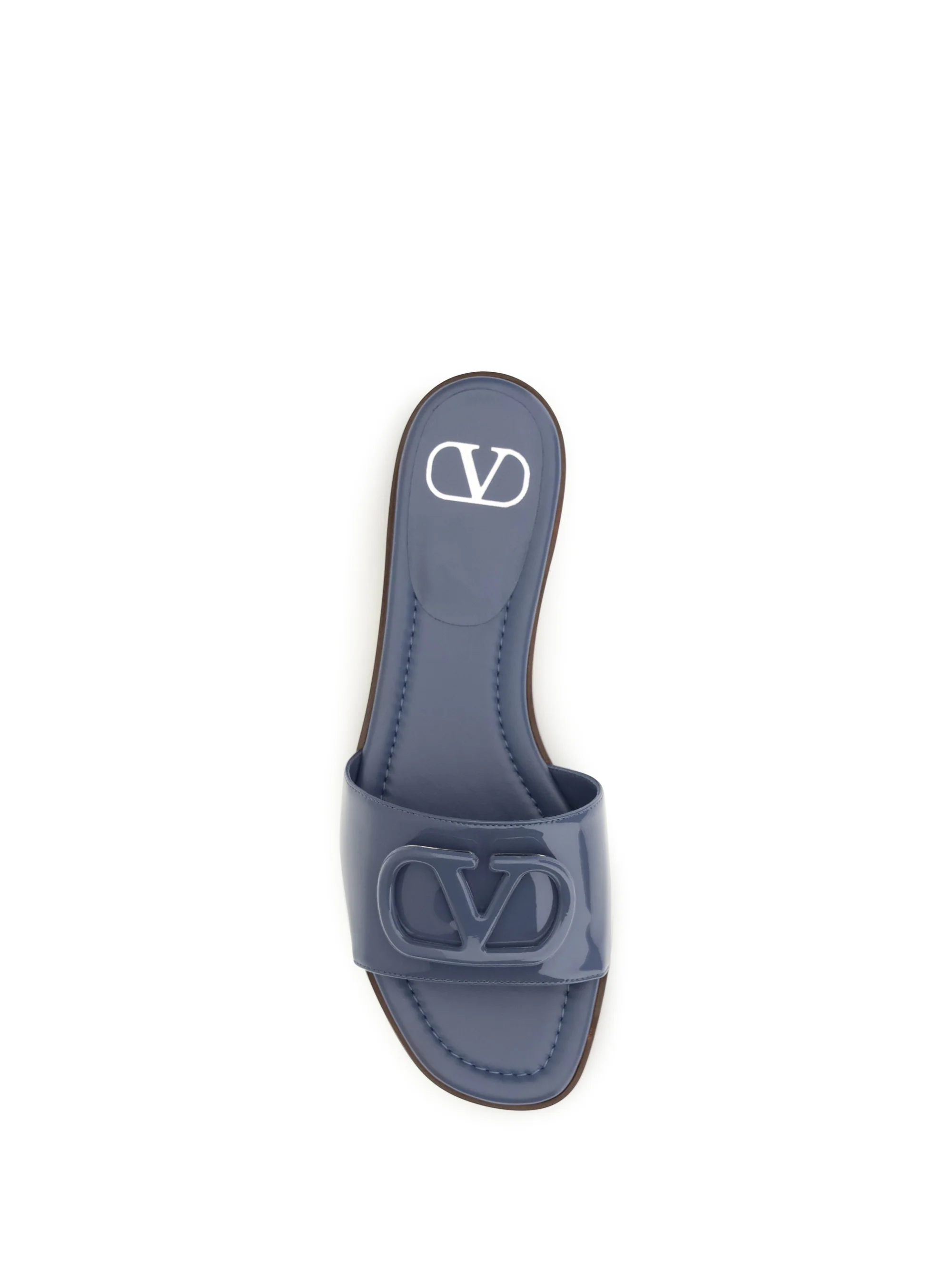 vlogo patent leather slide sandals