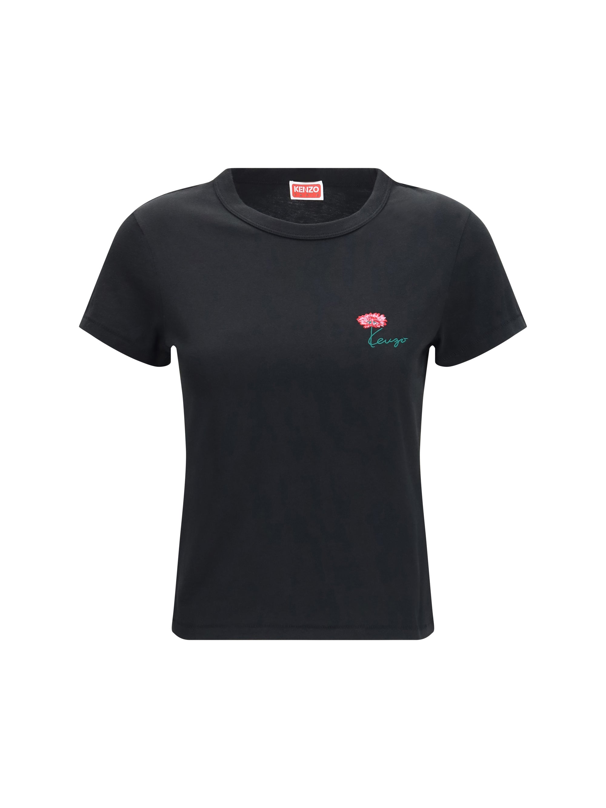 kenzo tulip embroidered cotton t-shirt