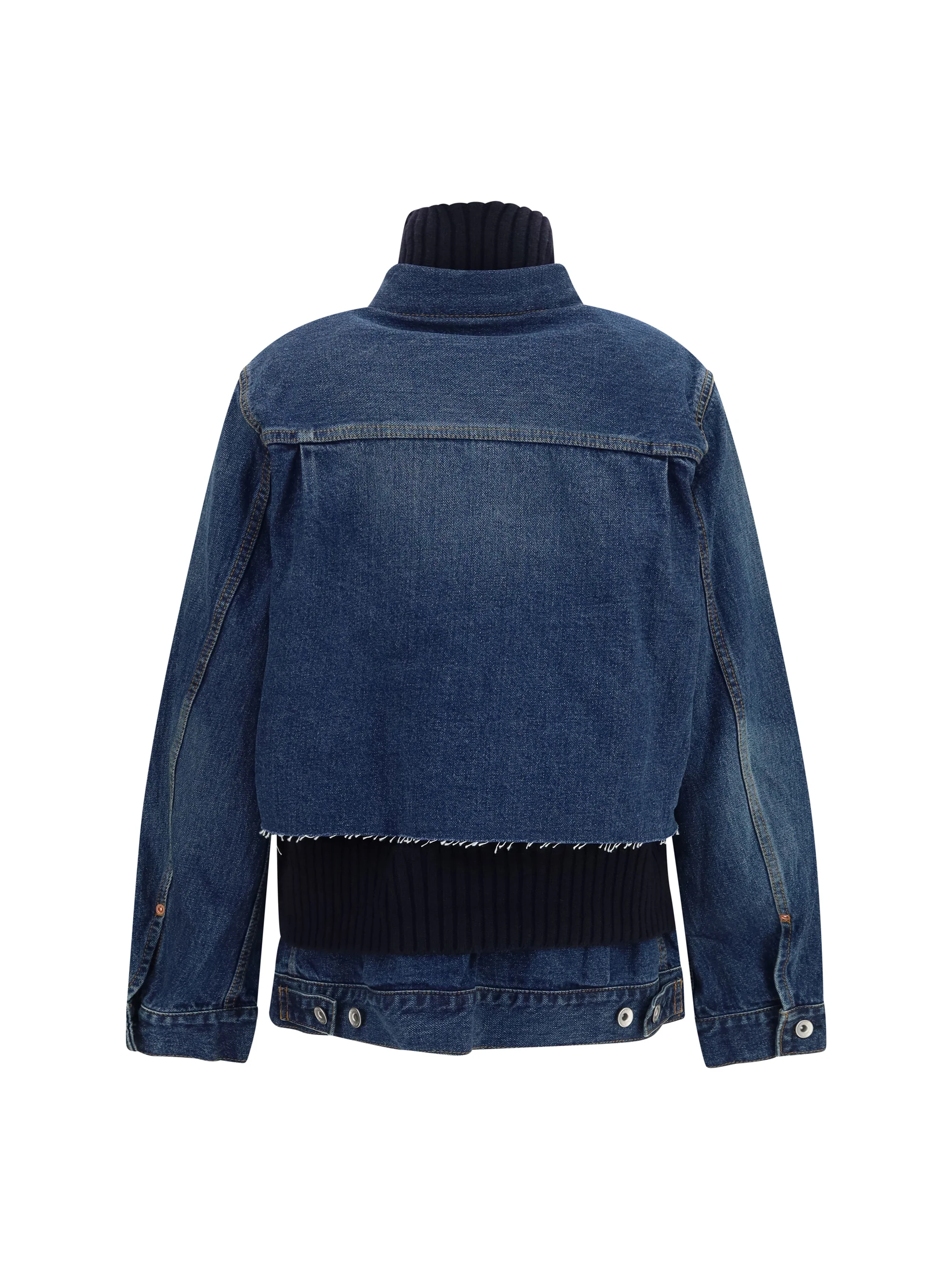 SACAI 2 denim jacket with wool knit layer