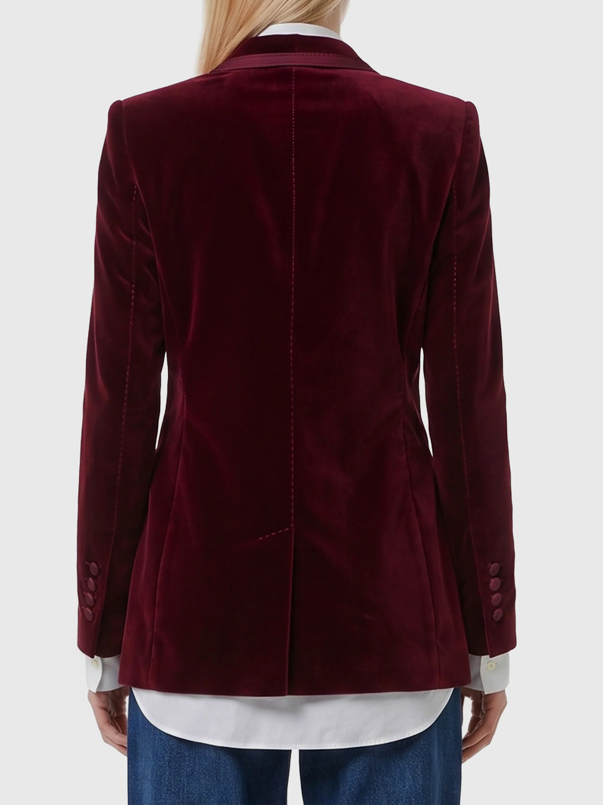 single-breasted velvet jacket