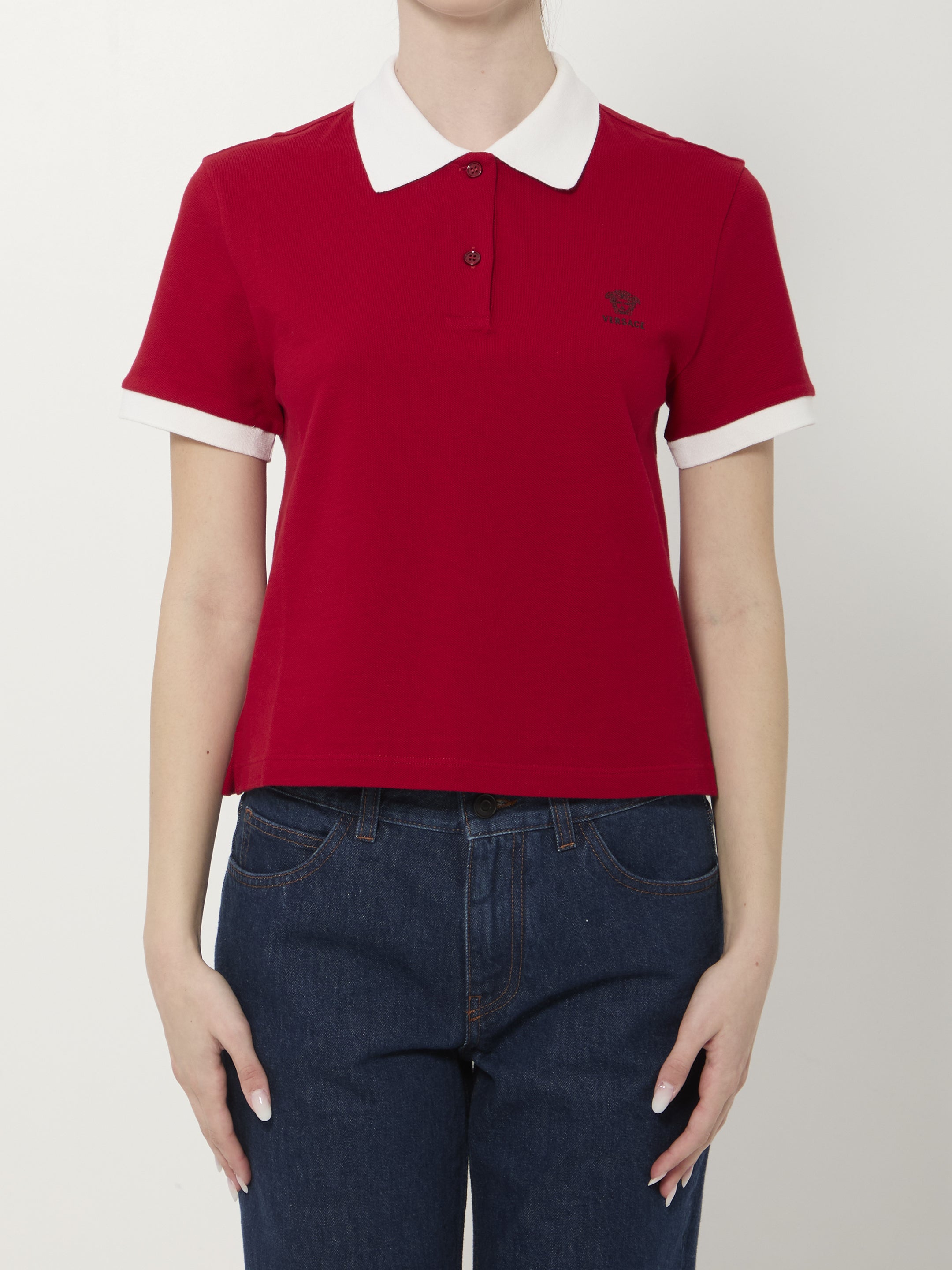 VERSACE 40 cotton piqué polo shirt