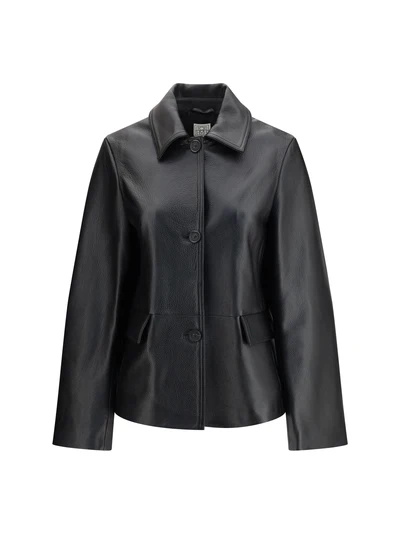 grained leather jacket