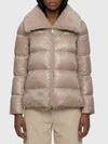 ultralight nylon and fur collar jacket