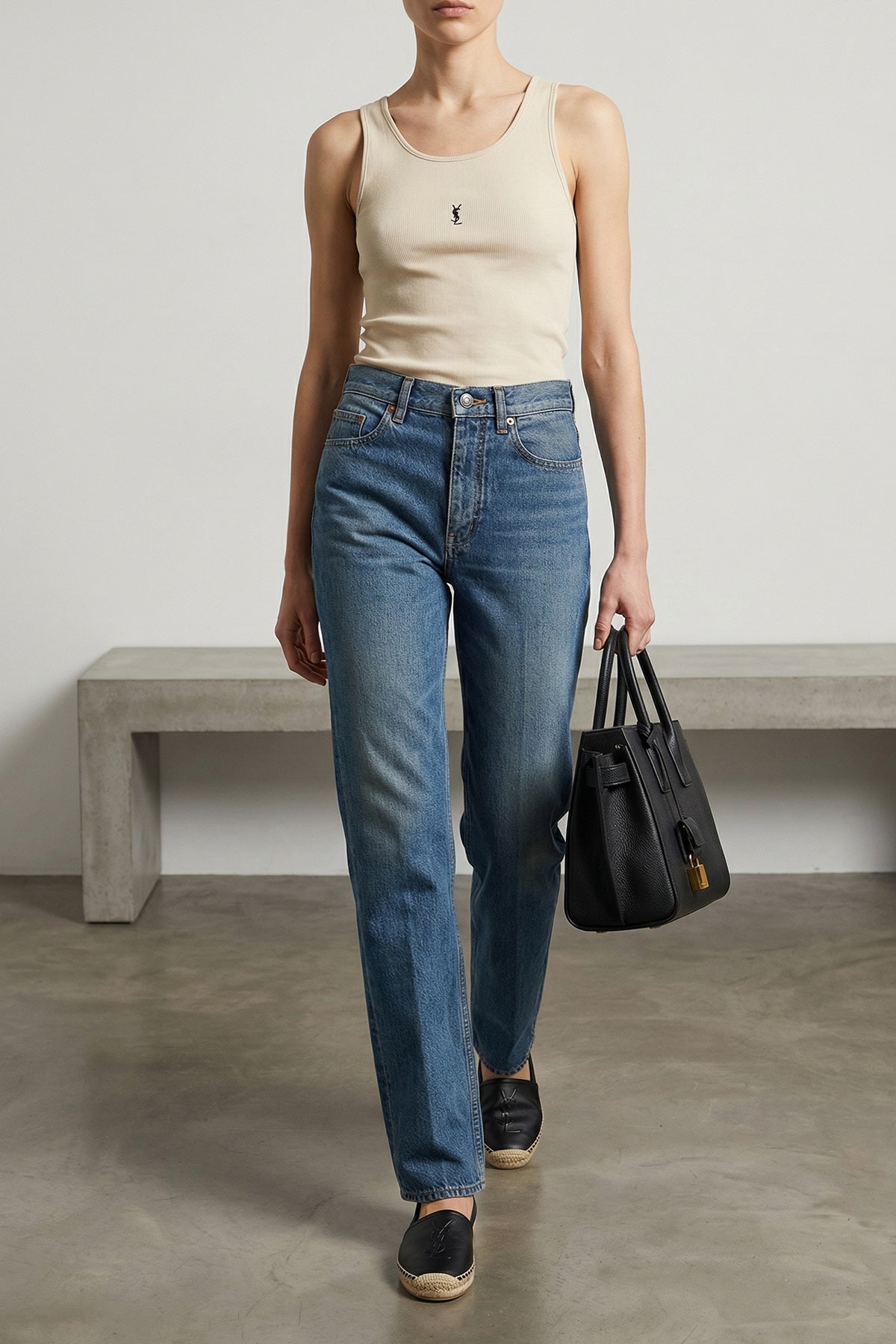 SAINT LAURENT 35.5 leather espadrilles
