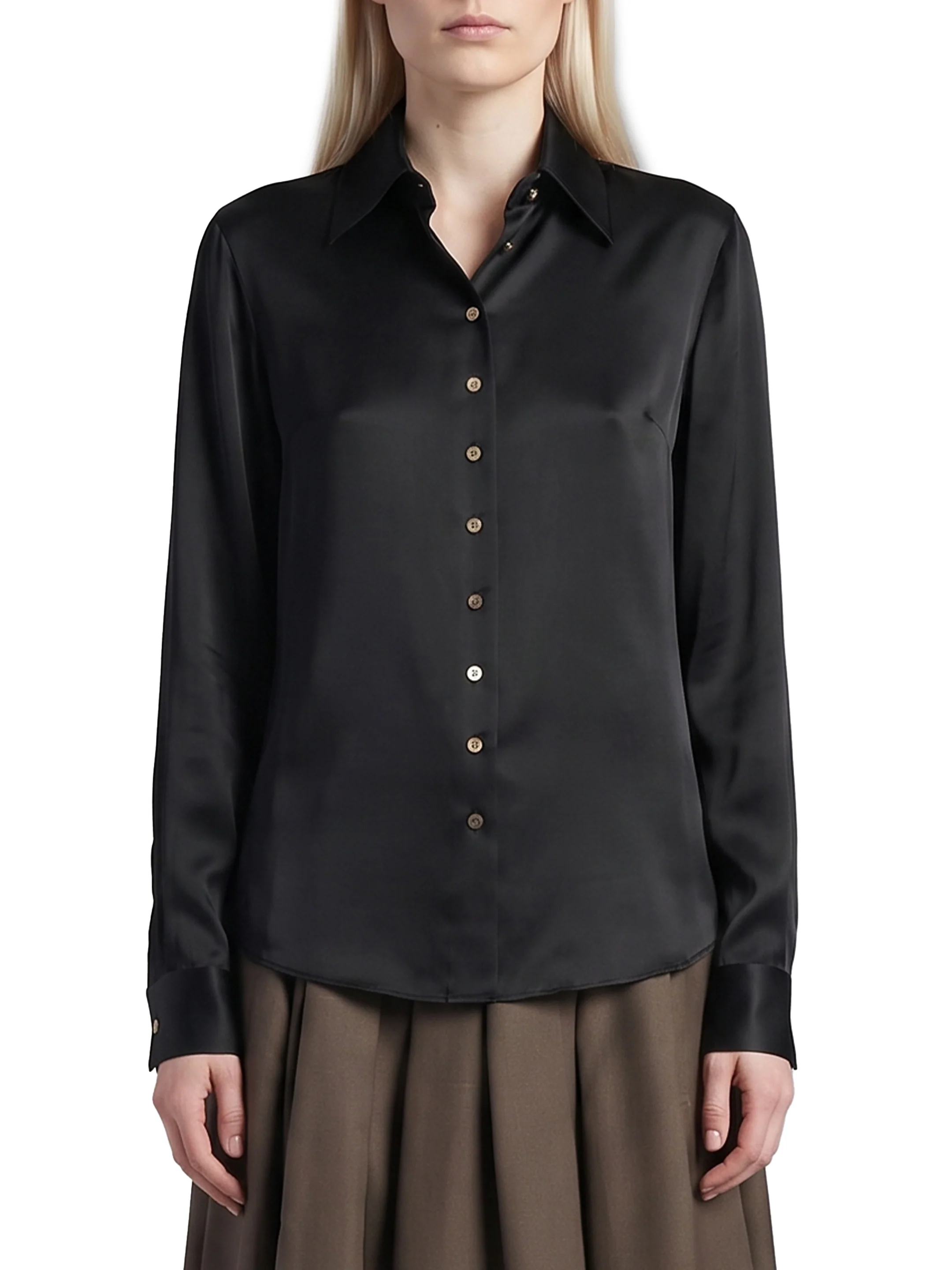 KHAITE 04 ivy shirt black 