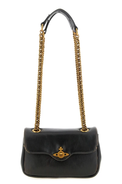 the vivienne westwood anita small shoulder bag in pure calf leather stands out