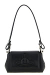 small hazel shoulder bag in hammered leather-effect pu