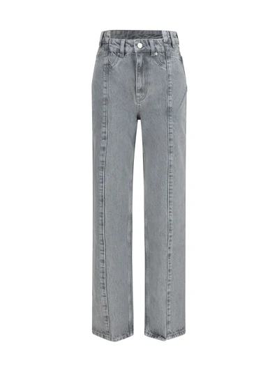rigid denim cuffed jeans