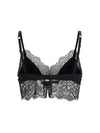 satin soft-cup bralette bra with lace