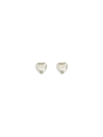 vlogo signature earrings in metal and pearls