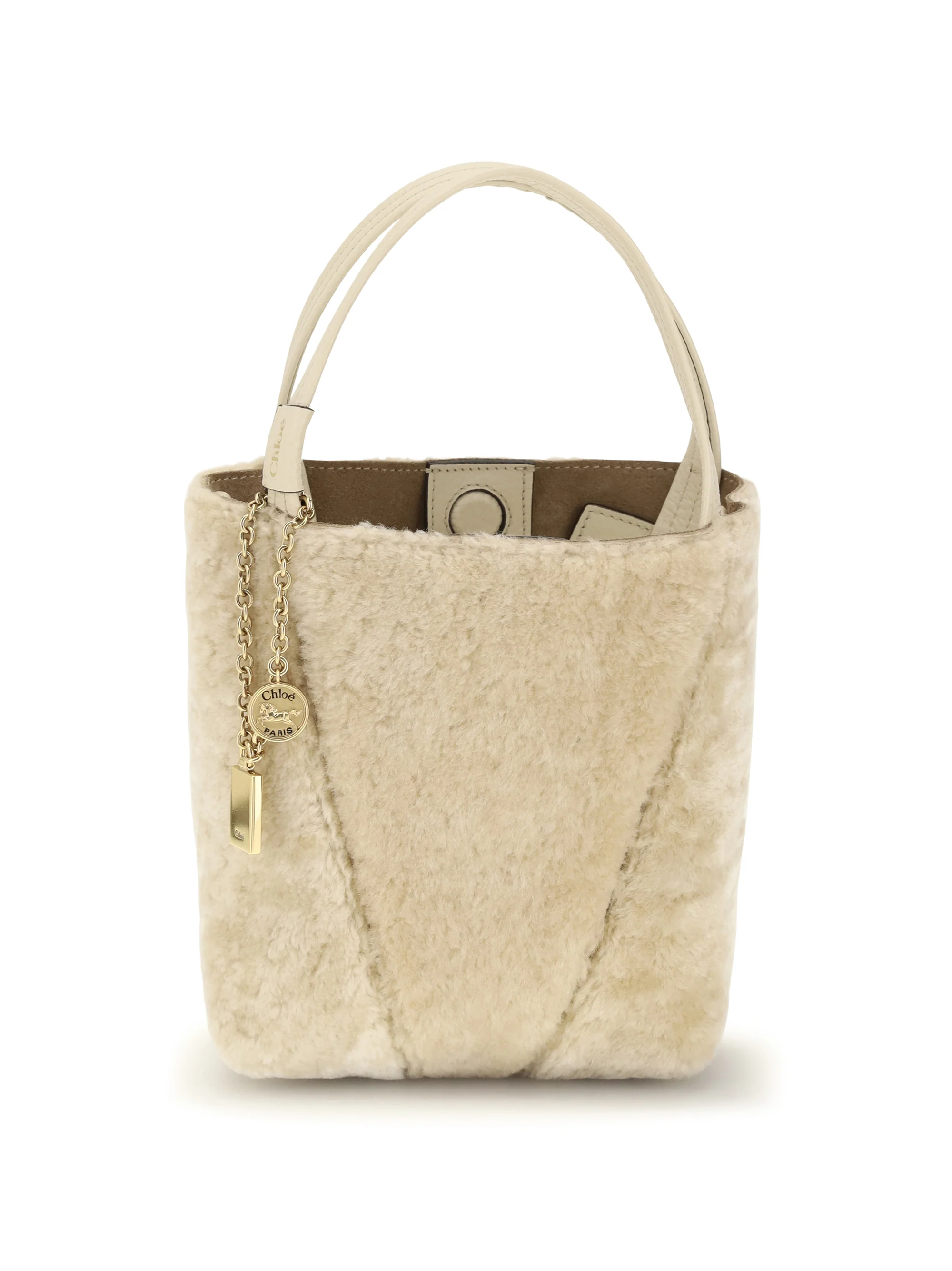 spin bouclé bucket bag