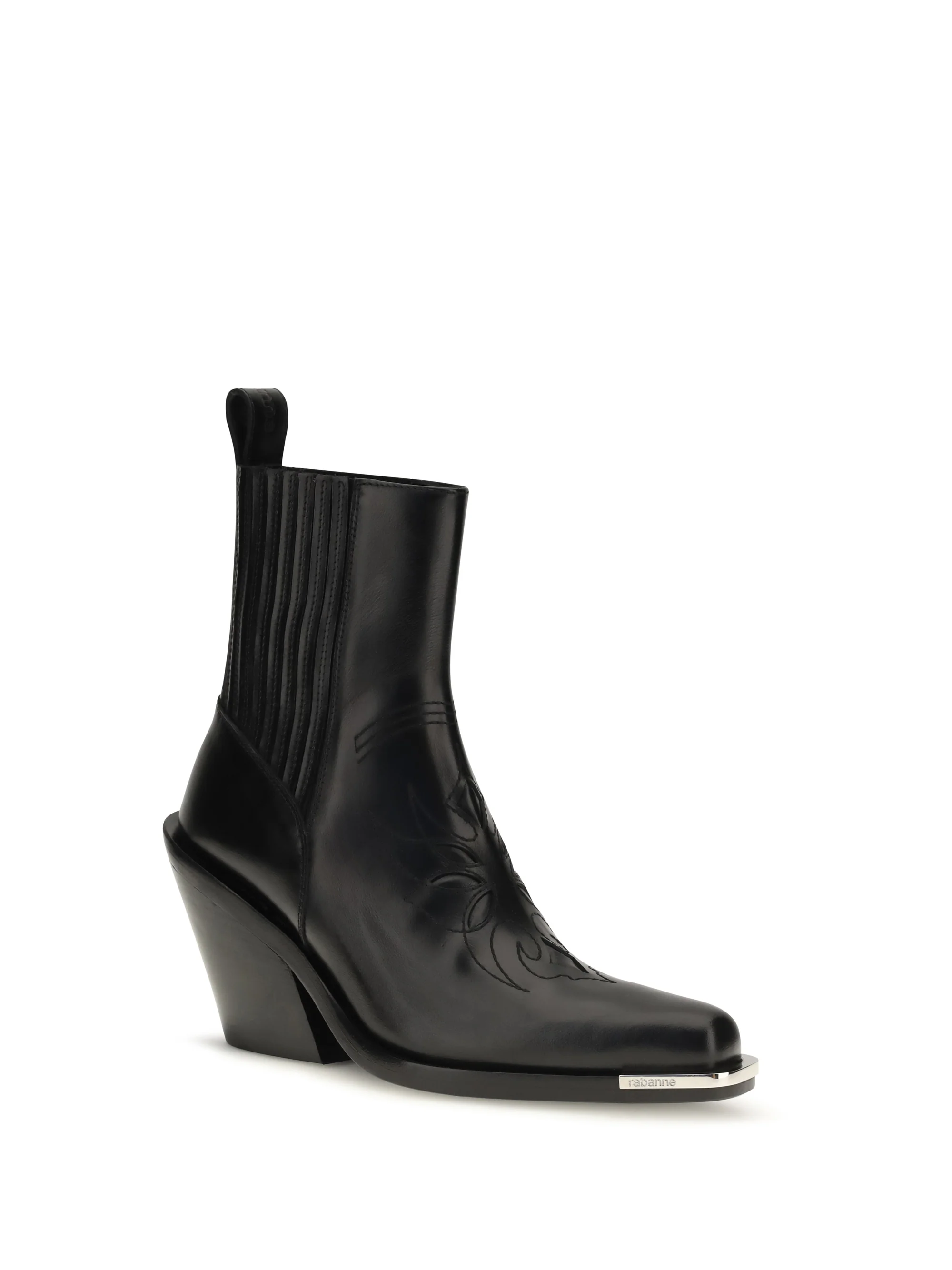 leather cowboy ankle boots