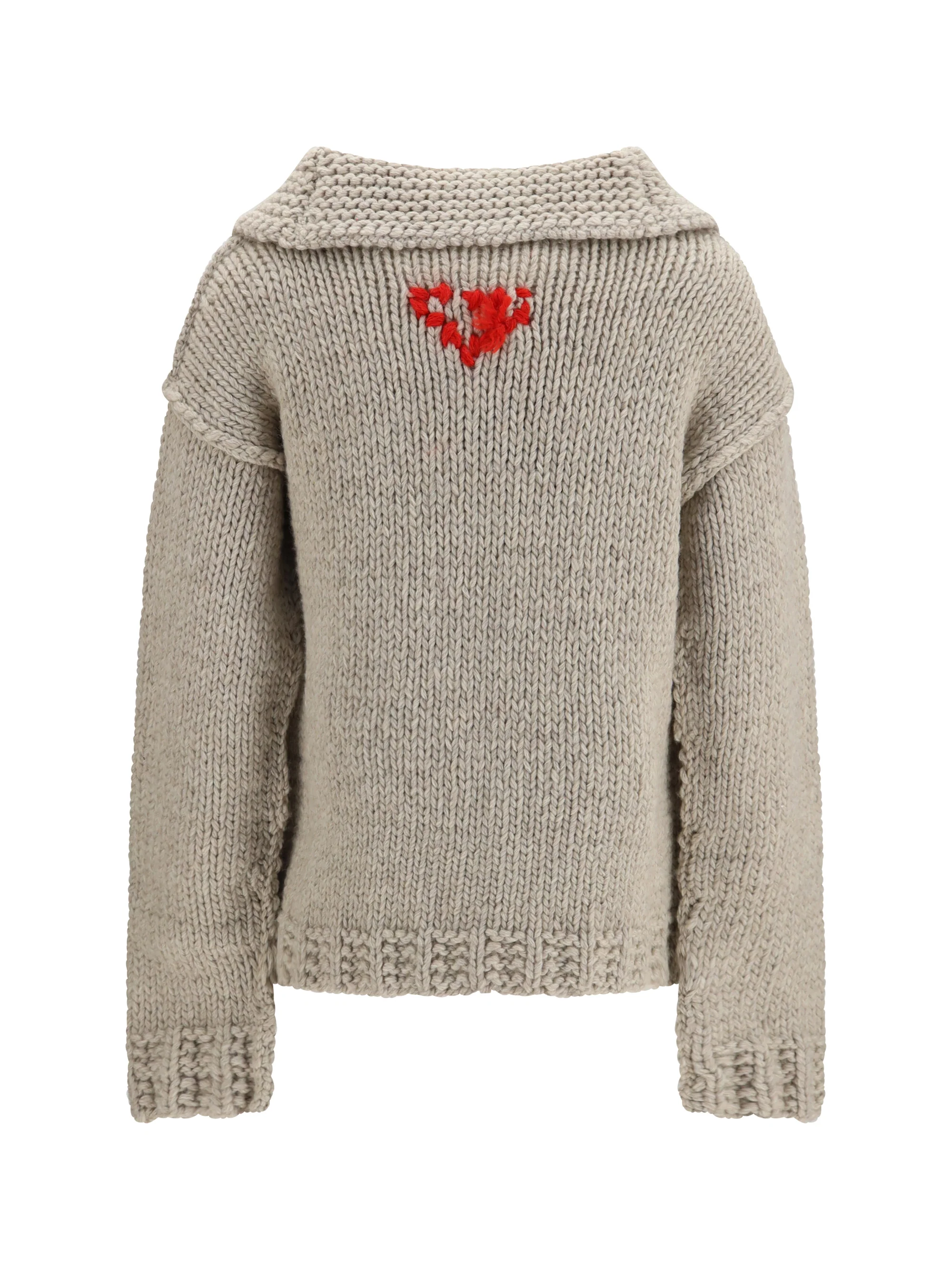 wool zip cardigan