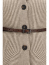 high neck cardigan with belt