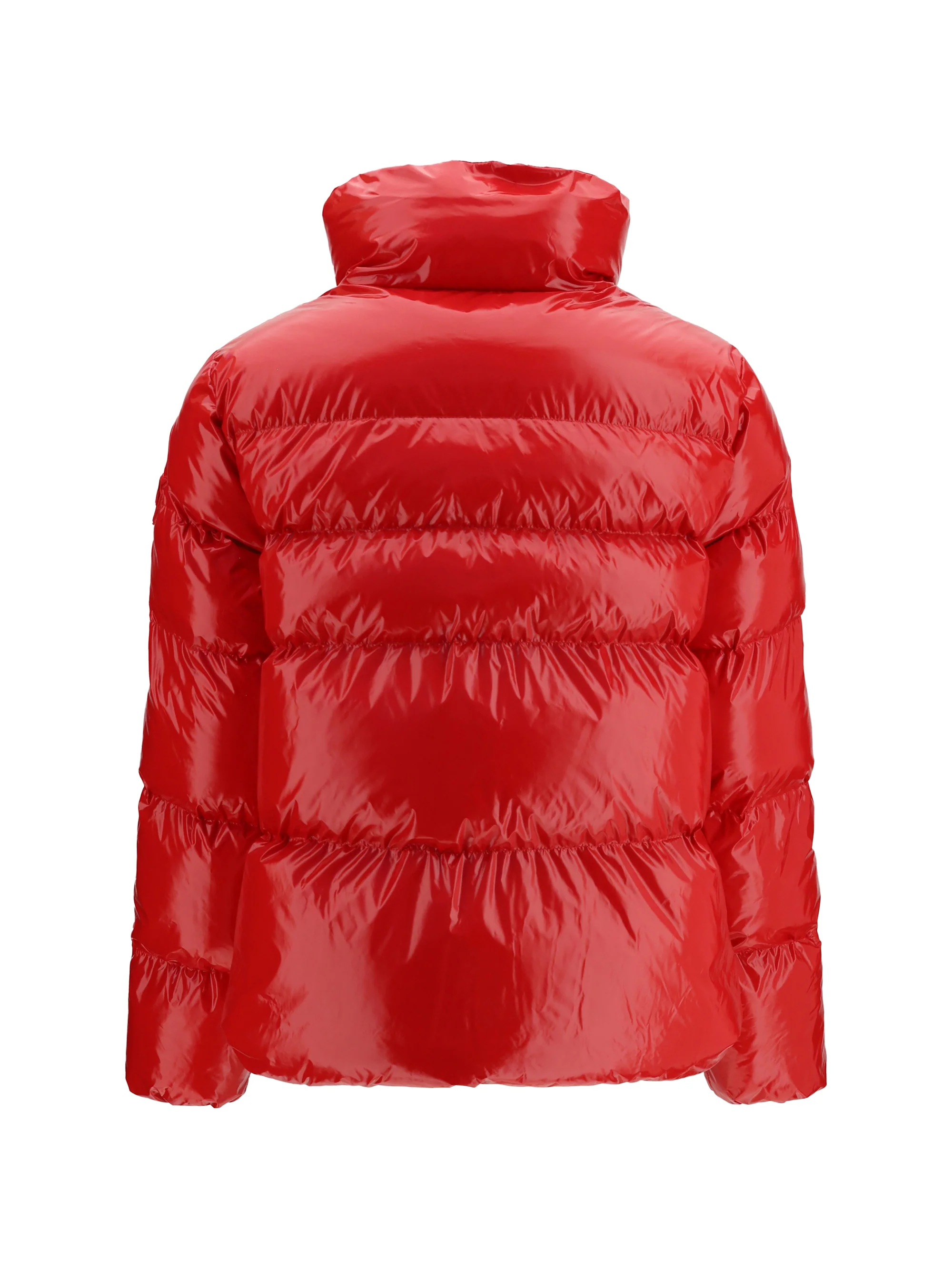glossy quilted puffer jacket