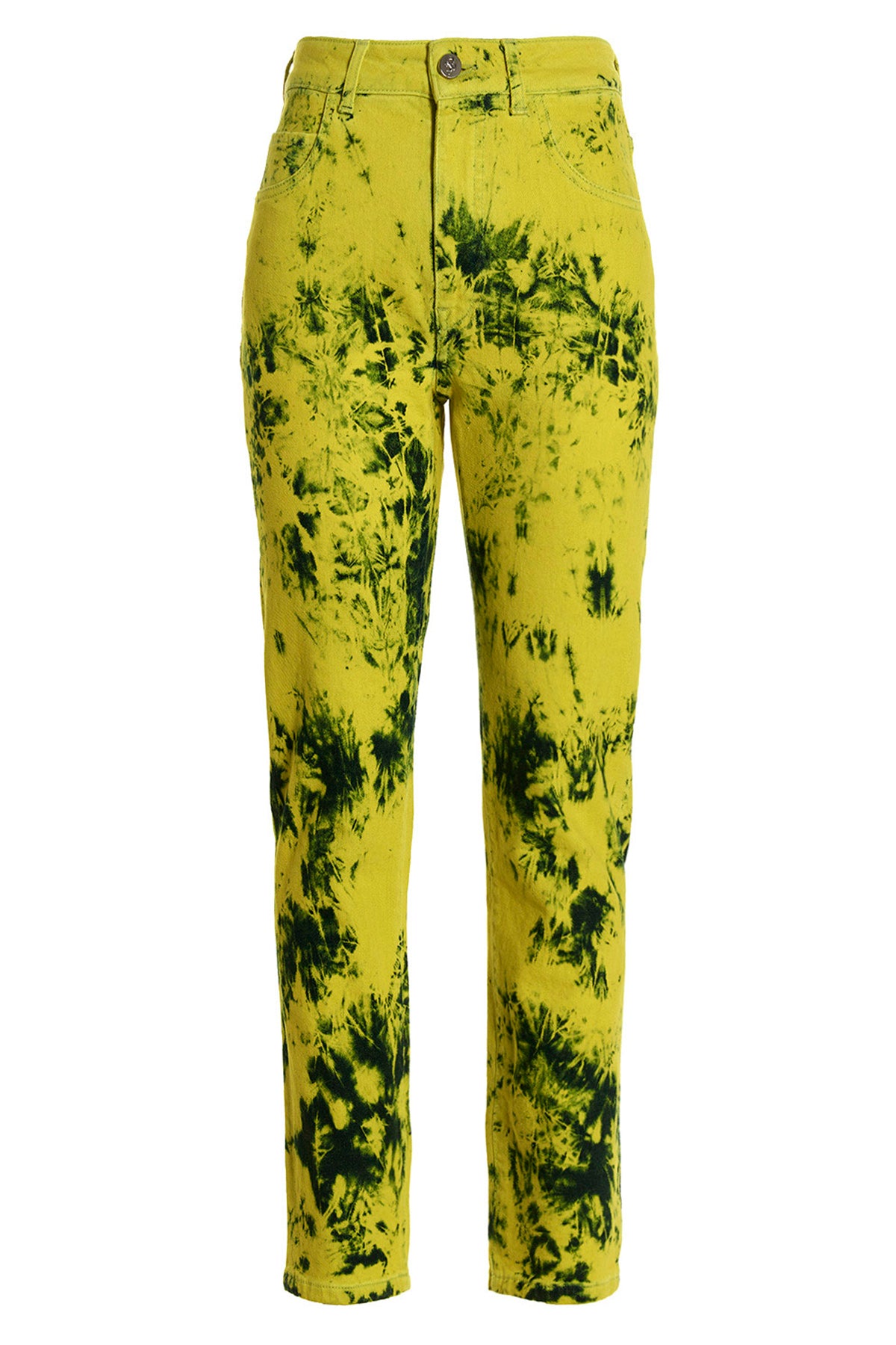 all-over tie dye print cotton denim jeans