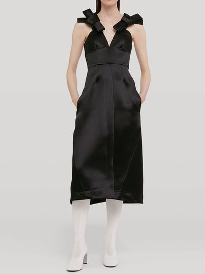 black satin dress