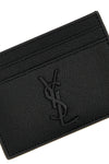 black leather grain de poudre metallic logo tone on tone