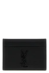 black leather grain de poudre metallic logo tone on tone