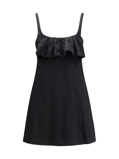mini dress in washed technical satin