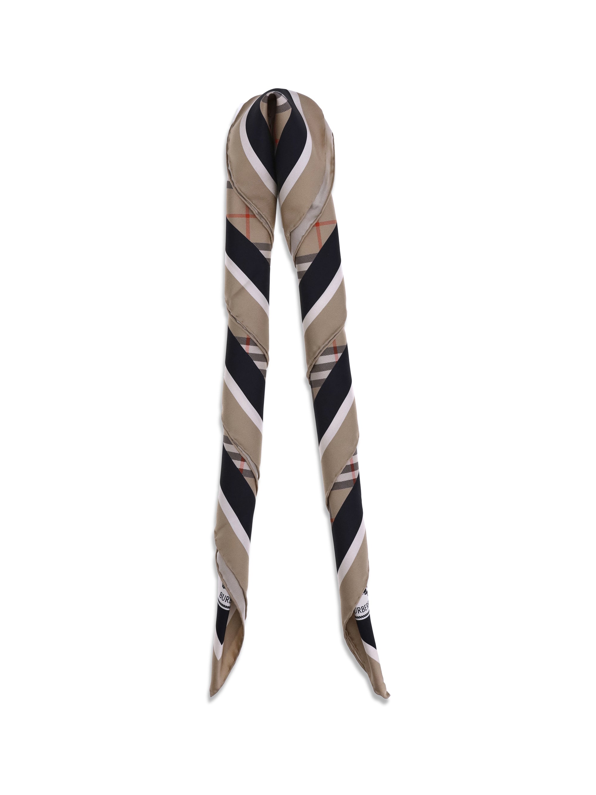 BURBERRY OS silk check scarf 